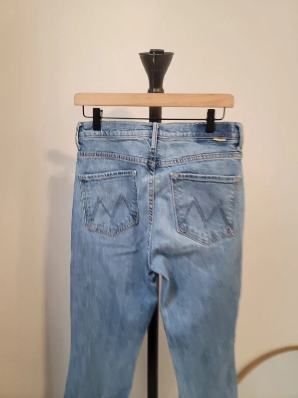 MOTHER Light Blue High-Rise Straight Jeans